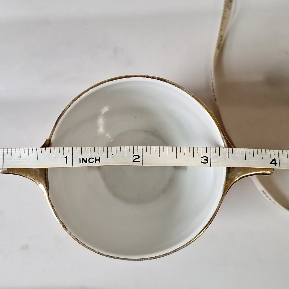 Vintage Okwan China made in Japan - handpainted peach gold lustre with design